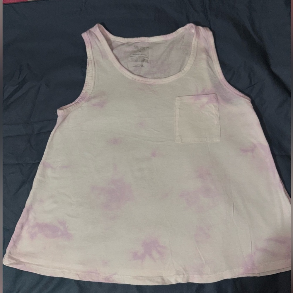 Light purple and White Tie-Dye Tank Top